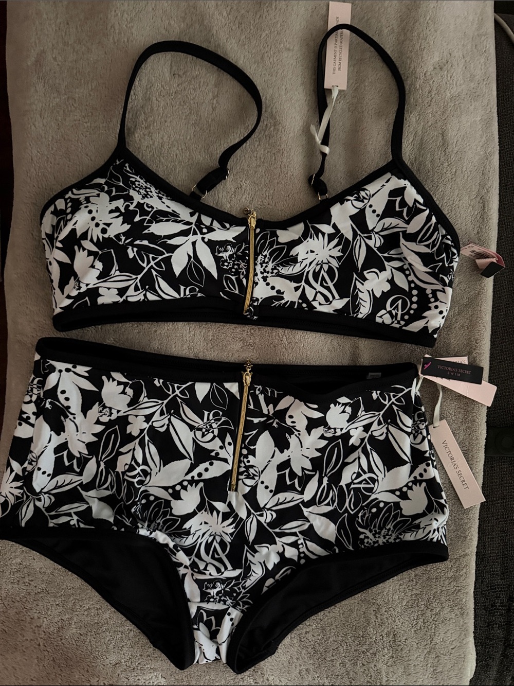 Victoria’s secret Black & White Printed Women's 2 piece Bathing suit